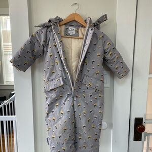 7 AM Snowsuit Grand grey with yellow flowers - Autumn Blossom